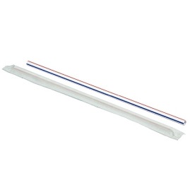 Słomka Biała papier, kolorowe paski fi 6mm 500szt.
