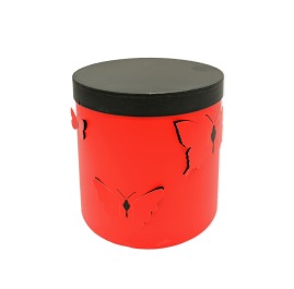 Zestaw Pudełek Okrągłe Motyl 3D Czerwone (3 szt)