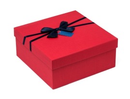 Zestaw pudełek-kwadrat kokarda Czerwone (4 szt.)