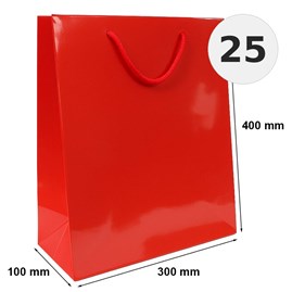 torba laminowana czerwona 300x100x400 mm 25 sztuk