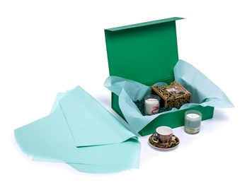 Bibuła gładka 20g 50x70cm Miętowa – ozdobna bibuła – 50 arkuszy