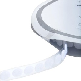 Kółka Rzepowe 16mm Biały 1250szt Haczyk+Pętelka