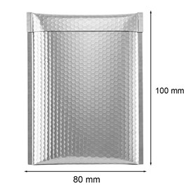 Koperta bąbelkowa metaliczna srebrna 80x100mm