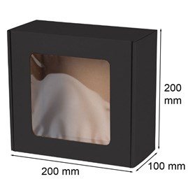 Pudełko ozdobne EKO czarne z oknem 200x200x100mm