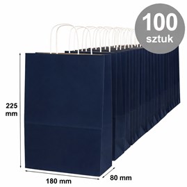 torebka papierowa granatowa 180x80x225 mm 100 sztuk