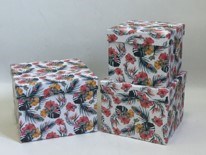 Zestaw pudełek flowerbox KWADRAT DŻUNGLA (3 szt.)