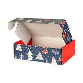 Pudełko świąteczne 310x220x98mm granat-czerw. F427