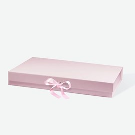 Różowe pudełko magnetyczne XL 500x340x70mm ze wstążką do eleganckiego pakowania