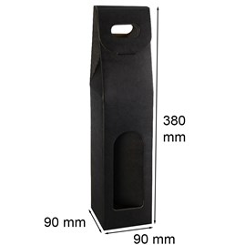 Pudełko na butelkę wina K-877 9x9x38cm Czarne