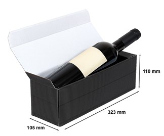 Karton Karbowany na wino 323x105x110mm(zew)Czarny