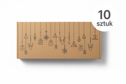 kartony świąteczne 10 sztuk, pudełka geometria3 WŚ, karton fasonowy święta, ozdobne kartony kraft, pudełka prezentowe święta