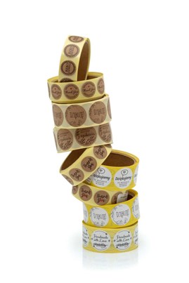 Naklejki "Ręcznie Robione z Miłością" Kraft Fi25mm