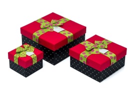 Zestaw Pudełek kwadrat Red Top (3 szt)