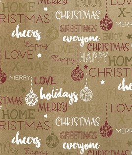 Torba świąteczna brązowa KRAFT 340x140x395mm ŻYCZENIA