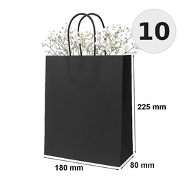 torba papierowa czarna 180x80x225 mm 10 sztuk