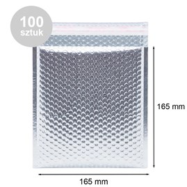 Koperty bąbelkowe metaliczne srebrne CD 100 szt