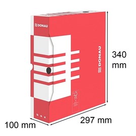 Pudło arch. Donau 100x340x297 A4 Czerwone