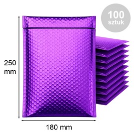 Koperta bąbelkowa Metaliczna 180x250 mm Fioletowa - Opakowanie 100 szt
