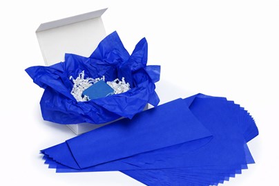 Arkusze bibuły gładkiej szafirowej 38x50 cm 100 sztuk