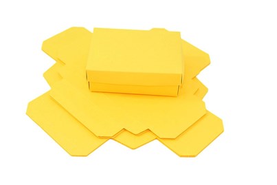 Zestaw pudełek ozdobnych S 140x100x47mm Żółte, 10 sztuk