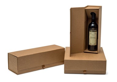 Pudełko na 1 wino KRAFT z magnesem 340x100x95mm (zewn.)