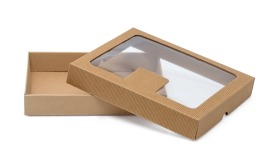 Pudełko karbowane z oknem 230x187x38mm wieczkowe