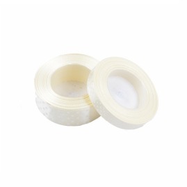 Wstążka Satynowa w Kropki Kremowa 12mm / 22m