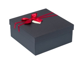 Zestaw pudełek-kwadrat kokarda Czarne (4 szt.)