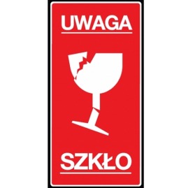 Etykiety UWAGA SZKŁO - 100szt