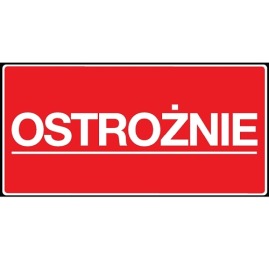 Etykiety OSTROŻNIE 100szt