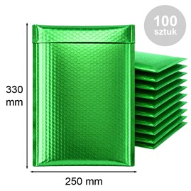 Koperty bąbelkowe metaliczne zielone G17 100 szt