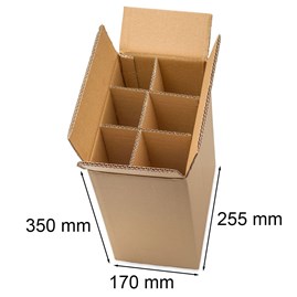 Karton klapowy 5-warstwowy z kratownicą na 6 butelek