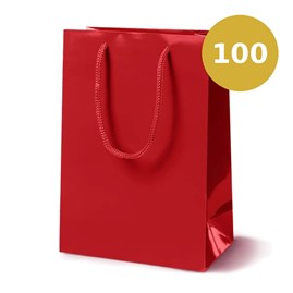 Czerwona torba papierowa laminowana 170×70×210 mm 100 sztuk
