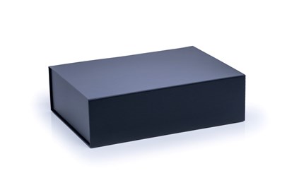 granatowe pudełko magnetyczne, pantone 296C, pudełko 350x250x100, opakowanie eleganckie, opakowanie premium