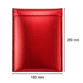 Koperta bąbelkowa metaliczna czerwona D14