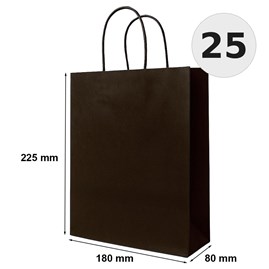 torba papierowa czekoladowa 180x80x225 mm 25 sztuk