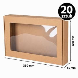 Pudełko ozdobne z okienkiem 350x250x50 mm 20 szt