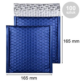 Koperta Bąbelkowa Metaliczna 165x165 mm Granatowa – Opakowanie 100 szt