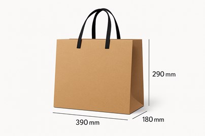 Torba kraft 390×180×290 mm z czarną wstążką – elegancki detal