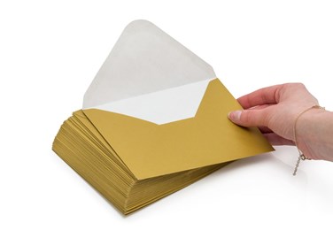 Koperty na zaproszenia C6, Perłowy Złoty, 120gsm, 50 sztuk