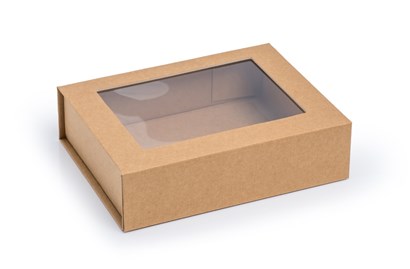 Pudełko Mag. Kraft z Oknem 200x150x55mm (zew.) Na prezent