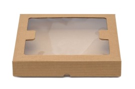 Pudełko karbowane z oknem 290x300x50mm wieczkowe