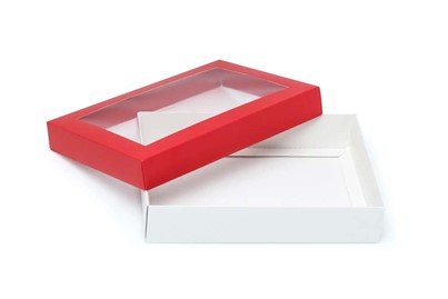 Pudełko ozdobne czerwone 260x180x50mm z oknem