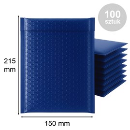 Koperta bąbelkowa Metaliczna 150x215mm Granatowa 100szt Wysoka Ochrona