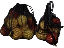 Worek z siatki 25x30 czarny 58g/m²