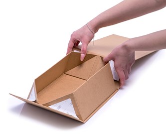 Pudełko Magnetyczne Kraft Prążek 200x200x90 Eleganckie Pudełko Ozdobne