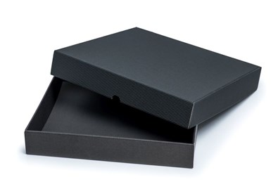Pudełka karbowane czarne wieczkowe 290x300x50mm, 10szt