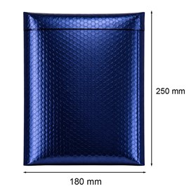 Koperta bąbelkowa metaliczna D14 180x250mm Granatowa Matowa