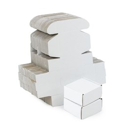 Małe kartoniki fasonowe 85x60x20mm Białe, 10 sztuk