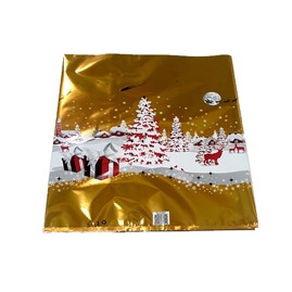 Woreczki foliowe świąteczne Złote 50x55cm 1szt